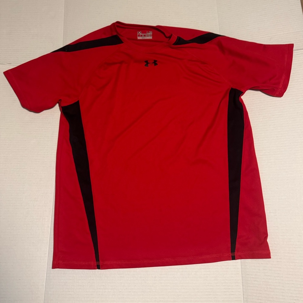 Under Armour Men's Red Large Shirt gym workout casual black quick dry